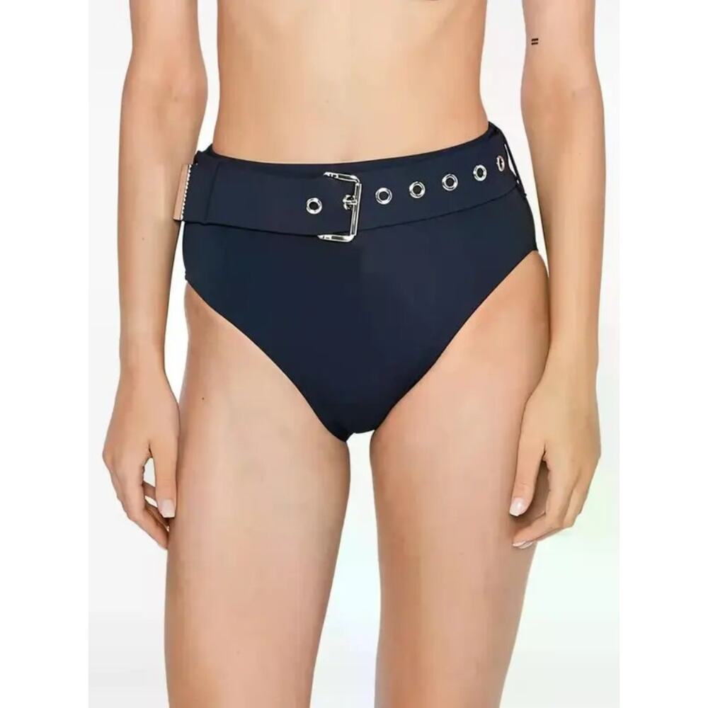 NWT Michael Kors Navy Belted Waist Eyelet Detail Bikini Bottom Swim Surf Size M